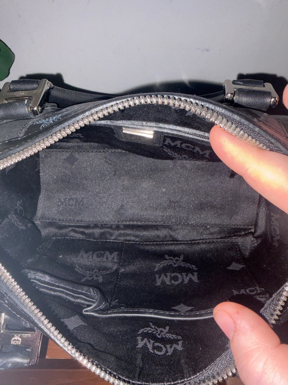 MCM Black Visetos Mini Satchel with Silver Hardware - Picture 10 of 14